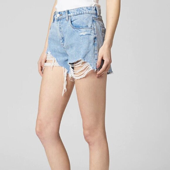 BlankNYC Barrow Distressed Cutoff Jean Shorts Acid Trip Vintage High Rise - Picture 2 of 8